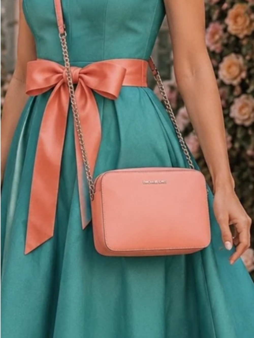 Michael Kors Pink Coral Crossbody Camera Bag NWT